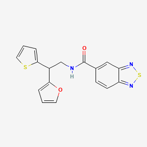 molecular formula C17H13N3O2S2 B2409696 N-[2-(呋喃-2-基)-2-(噻吩-2-基)乙基]-2,1,3-苯并噻二唑-5-羧酰胺 CAS No. 2097872-19-8