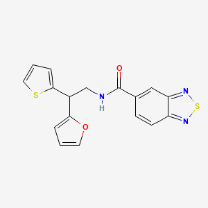 molecular formula C17H13N3O2S2 B2409696 N-[2-(フラン-2-イル)-2-(チオフェン-2-イル)エチル]-2,1,3-ベンゾチアジアゾール-5-カルボキサミド CAS No. 2097872-19-8