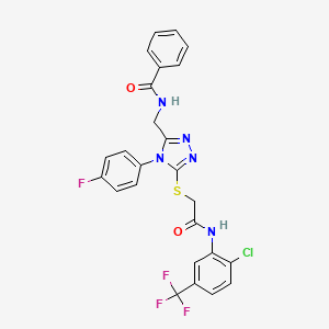 N-[[5-[2-[2-chloro-5-(trifluoromethyl)anilino]-2-oxoethyl]sulfanyl-4-(4-fluorophenyl)-1,2,4-triazol-3-yl]methyl]benzamide