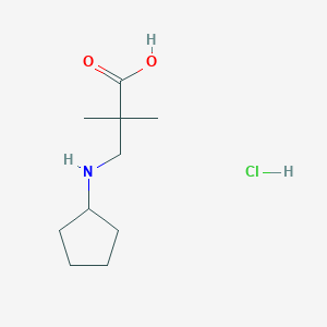 molecular formula C10H20ClNO2 B2409702 3-(Cyclopentylamino)-2,2-dimethylpropanoic acid;hydrochloride CAS No. 2567502-42-3