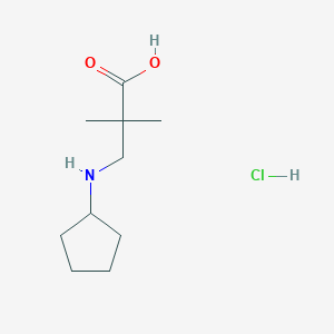 molecular formula C10H20ClNO2 B2409702 3-(环戊基氨基)-2,2-二甲基丙酸盐酸盐 CAS No. 2567502-42-3