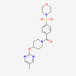 molecular formula C21H26N4O5S B2409703 [4-(5-Methylpyrimidin-2-yl)oxypiperidin-1-yl]-(4-morpholin-4-ylsulfonylphenyl)methanone CAS No. 2380061-10-7