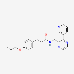 molecular formula C22H24N4O2 B2409707 3-(4-丙氧基苯基)-N-{[3-(吡啶-3-基)吡嗪-2-基]甲基}丙酰胺 CAS No. 2034300-19-9