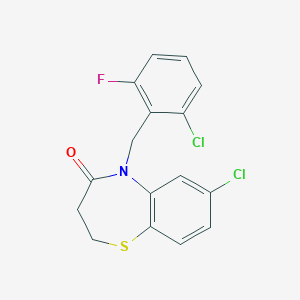 molecular formula C16H12Cl2FNOS B2409708 7-氯-5-(2-氯-6-氟苄基)-2,3-二氢-1,5-苯并噻吩-4(5H)-酮 CAS No. 303987-49-7