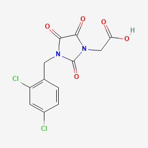 molecular formula C12H8Cl2N2O5 B2409714 2-[3-(2,4-Dichlorobenzyl)-2,4,5-trioxo-1-imidazolidinyl]acetic acid CAS No. 128043-97-0
