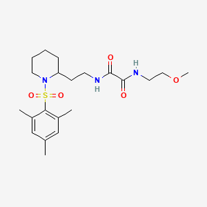 molecular formula C21H33N3O5S B2409717 N1-(2-(1-(mesitylsulfonyl)piperidin-2-yl)ethyl)-N2-(2-methoxyethyl)oxalamide CAS No. 898446-12-3