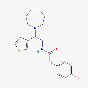 molecular formula C20H25FN2OS B2409719 N-(2-(azepan-1-yl)-2-(thiophen-3-yl)ethyl)-2-(4-fluorophenyl)acetamide CAS No. 954649-13-9