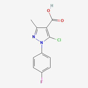 molecular formula C11H8ClFN2O2 B2409721 5-氯-1-(4-氟苯基)-3-甲基-1H-吡唑-4-羧酸 CAS No. 926190-52-5