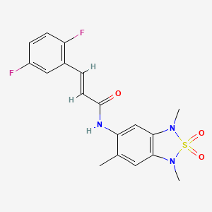 molecular formula C18H17F2N3O3S B2409722 (E)-3-(2,5-difluorophenyl)-N-(1,3,6-trimethyl-2,2-dioxido-1,3-dihydrobenzo[c][1,2,5]thiadiazol-5-yl)acrylamide CAS No. 2035036-13-4