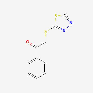 molecular formula C10H8N2OS2 B2409731 Benzoylmethylthio-1,3,4-thiadiazole CAS No. 1153874-30-6