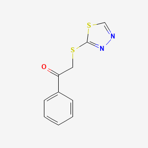 molecular formula C10H8N2OS2 B2409731 ベンゾイルメチルチオ-1,3,4-チアゾール CAS No. 1153874-30-6