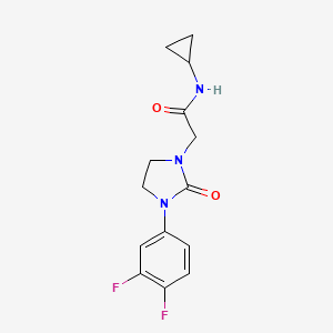 molecular formula C14H15F2N3O2 B2409740 N-cyclopropyl-2-(3-(3,4-difluorophenyl)-2-oxoimidazolidin-1-yl)acetamide CAS No. 1257548-05-2