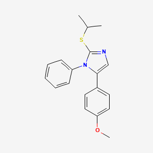 molecular formula C19H20N2OS B2409748 2-(isopropylthio)-5-(4-methoxyphenyl)-1-phenyl-1H-imidazole CAS No. 1206990-36-4