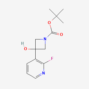 molecular formula C13H17FN2O3 B2409757 叔丁基-3-(2-氟吡啶-3-基)-3-羟基氮杂环丁烷-1-羧酸酯 CAS No. 1609671-90-0