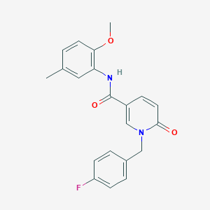 molecular formula C21H19FN2O3 B2409761 1-(4-fluorobenzyl)-N-(2-methoxy-5-methylphenyl)-6-oxo-1,6-dihydropyridine-3-carboxamide CAS No. 1004257-36-6