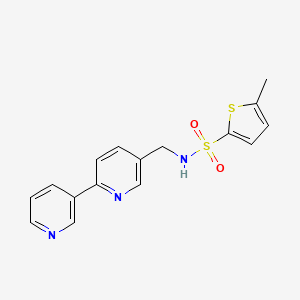 molecular formula C16H15N3O2S2 B2409764 N-([2,3'-bipyridin]-5-ylmethyl)-5-methylthiophene-2-sulfonamide CAS No. 2034473-30-6