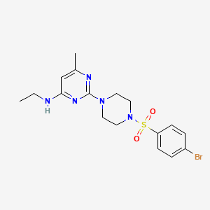 molecular formula C17H22BrN5O2S B2409766 2-(4-((4-bromophenyl)sulfonyl)piperazin-1-yl)-N-ethyl-6-methylpyrimidin-4-amine CAS No. 923249-92-7