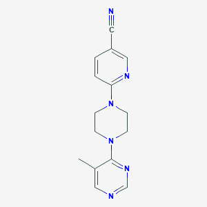 molecular formula C15H16N6 B2409767 6-[4-(5-Methylpyrimidin-4-yl)piperazin-1-yl]pyridine-3-carbonitrile CAS No. 2380141-79-5