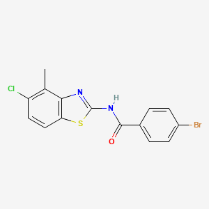 molecular formula C15H10BrClN2OS B2409769 4-bromo-N-(5-chloro-4-methyl-1,3-benzothiazol-2-yl)benzamide CAS No. 942001-63-0