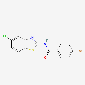 molecular formula C15H10BrClN2OS B2409769 4-溴-N-(5-氯-4-甲基-1,3-苯并噻唑-2-基)苯甲酰胺 CAS No. 942001-63-0