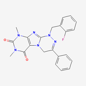 molecular formula C22H19FN6O2 B2409773 1-(2-氟苄基)-7,9-二甲基-3-苯基-7,9-二氢-[1,2,4]三嗪并[3,4-f]嘌呤-6,8(1H,4H)-二酮 CAS No. 898409-90-0