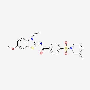 molecular formula C23H27N3O4S2 B2409785 (Z)-N-(3-乙基-6-甲氧基苯并[d]噻唑-2(3H)-亚烯基)-4-((3-甲基哌啶-1-基)磺酰基)苯甲酰胺 CAS No. 850909-74-9