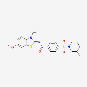 molecular formula C23H27N3O4S2 B2409785 (Z)-N-(3-Ethyl-6-methoxybenzo[d]thiazol-2(3H)-yliden)-4-((3-methylpiperidin-1-yl)sulfonyl)benzamid CAS No. 850909-74-9