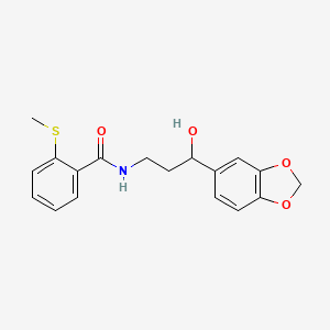N-(3-(benzo[d][1,3]dioxol-5-yl)-3-hydroxypropyl)-2-(methylthio)benzamide