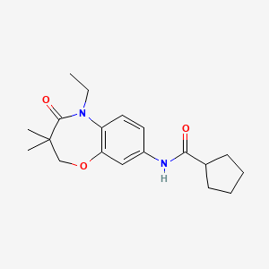 N-(5-ethyl-3,3-dimethyl-4-oxo-2,3,4,5-tetrahydrobenzo[b][1,4]oxazepin-8-yl)cyclopentanecarboxamide
