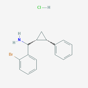 molecular formula C16H17BrClN B2409790 (2-Bromophenyl)-[(1R,2S)-2-phenylcyclopropyl]methanamine;hydrochloride CAS No. 2241123-13-5