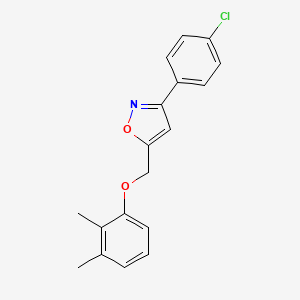 molecular formula C18H16ClNO2 B2409804 3-(4-Chlorophenyl)-5-[(2,3-dimethylphenoxy)methyl]-1,2-oxazole CAS No. 478066-37-4