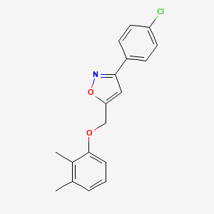 molecular formula C18H16ClNO2 B2409804 3-(4-クロロフェニル)-5-[(2,3-ジメチルフェノキシ)メチル]-1,2-オキサゾール CAS No. 478066-37-4