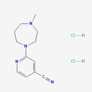 molecular formula C12H18Cl2N4 B2409805 2-(4-Methyl-1,4-diazepan-1-yl)pyridine-4-carbonitrile dihydrochloride CAS No. 2097858-08-5