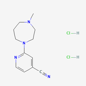 molecular formula C12H18Cl2N4 B2409805 2-(4-メチル-1,4-ジアゼパン-1-イル)ピリジン-4-カルボニトリル ジヒドロクロリド CAS No. 2097858-08-5