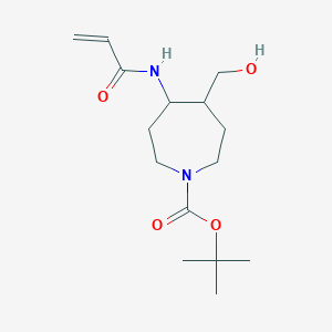 molecular formula C15H26N2O4 B2409806 Tert-butyl 4-(hydroxymethyl)-5-(prop-2-enoylamino)azepane-1-carboxylate CAS No. 2411304-86-2