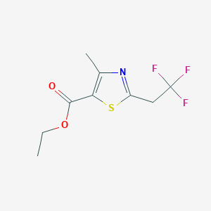 molecular formula C9H10F3NO2S B2409807 Ethyl 4-methyl-2-(2,2,2-trifluoroethyl)-1,3-thiazole-5-carboxylate CAS No. 1876746-56-3