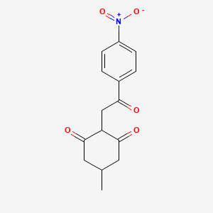 molecular formula C15H15NO5 B2409809 5-甲基-2-(2-(4-硝基苯基)-2-氧代乙基)环己烷-1,3-二酮 CAS No. 1023558-91-9
