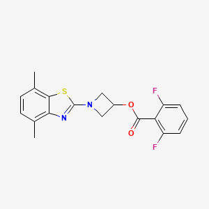 molecular formula C19H16F2N2O2S B2409817 1-(4,7-二甲基苯并[d]噻唑-2-基)氮杂环丁-3-基 2,6-二氟苯甲酸酯 CAS No. 1396717-73-9