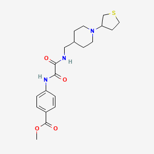 molecular formula C20H27N3O4S B2409819 4-(2-氧代-2-(((1-(四氢噻吩-3-基)哌啶-4-基)甲基)氨基)乙酰氨基)苯甲酸甲酯 CAS No. 2034590-06-0