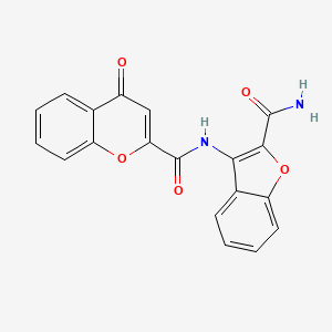 molecular formula C19H12N2O5 B2409825 N-(2-氨基甲酰基-1-苯并呋喃-3-基)-4-氧代色满-2-甲酰胺 CAS No. 886950-34-1