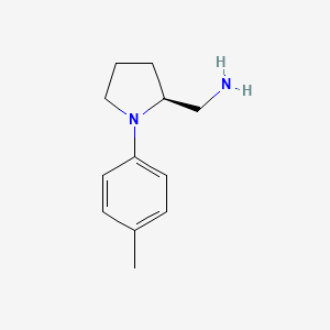 molecular formula C12H18N2 B2409827 1-[(2S)-1-(4-Methylphenyl)-2-pyrrolidinyl]methanamine CAS No. 1932143-13-9