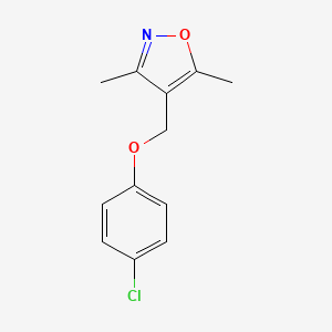 molecular formula C12H12ClNO2 B2409836 4-[(4-Chlorophenoxy)methyl]-3,5-dimethyl-1,2-oxazole CAS No. 303985-56-0