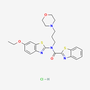 molecular formula C24H27ClN4O3S2 B2409839 N-(6-ethoxybenzo[d]thiazol-2-yl)-N-(3-morpholinopropyl)benzo[d]thiazole-2-carboxamide hydrochloride CAS No. 1219206-82-2