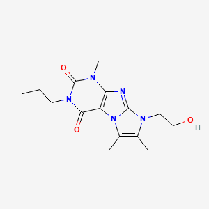 molecular formula C15H21N5O3 B2409843 8-(2-hydroxyethyl)-1,6,7-trimethyl-3-propyl-1H-imidazo[2,1-f]purine-2,4(3H,8H)-dione CAS No. 919010-36-9