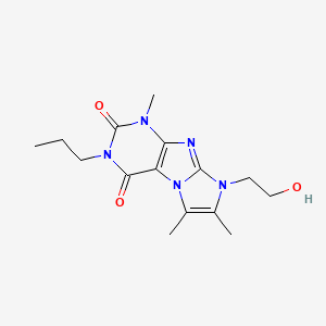 molecular formula C15H21N5O3 B2409843 8-(2-羟乙基)-1,6,7-三甲基-3-丙基-1H-咪唑并[2,1-f]嘌呤-2,4(3H,8H)-二酮 CAS No. 919010-36-9