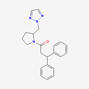 molecular formula C22H24N4O B2409844 1-(2-((2H-1,2,3-triazol-2-yl)methyl)pyrrolidin-1-yl)-3,3-diphenylpropan-1-one CAS No. 2319838-88-3
