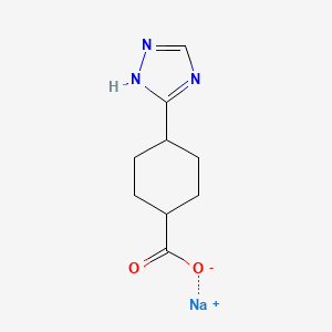 molecular formula C9H12N3NaO2 B2409845 Sodium 4-(1H-1,2,4-triazol-5-yl)cyclohexane-1-carboxylate CAS No. 2287332-05-0