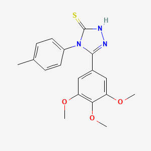 molecular formula C18H19N3O3S B2409846 4-p-Tolyl-5-(3,4,5-trimethoxy-phenyl)-4H-[1,2,4]triazole-3-thiol CAS No. 305336-64-5