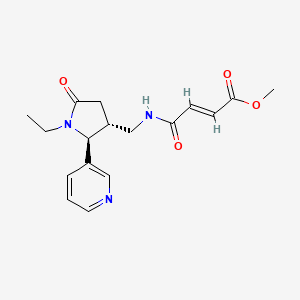 molecular formula C17H21N3O4 B2409849 Methyl (E)-4-[[(2S,3R)-1-ethyl-5-oxo-2-pyridin-3-ylpyrrolidin-3-yl]methylamino]-4-oxobut-2-enoate CAS No. 2411181-28-5