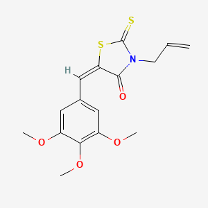 molecular formula C16H17NO4S2 B2409854 (5E)-3-allyl-2-thioxo-5-(3,4,5-trimethoxybenzylidene)-1,3-thiazolidin-4-one CAS No. 299904-48-6